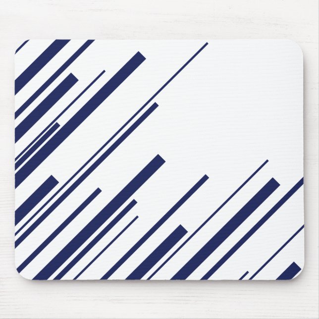 Diagonalen in Blau und Weiß Mousepad (Vorne)
