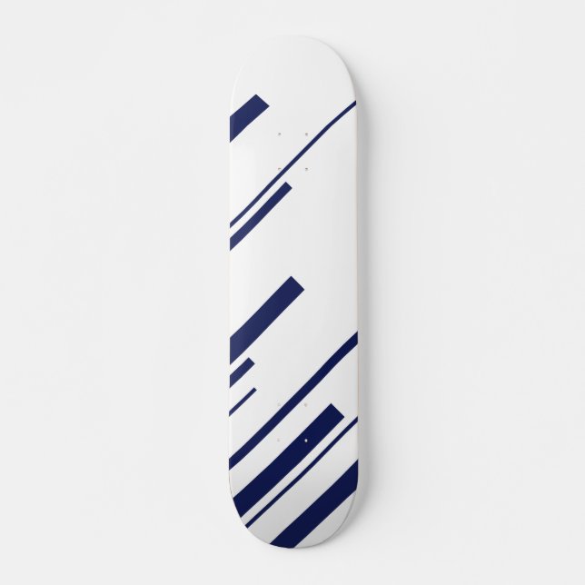 Diagonalen in Blau und Weiß Skateboard (Vorne)