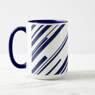 Diagonalen in Blau und Weiß Tasse