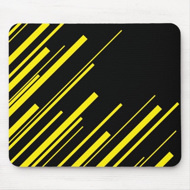 Diagonalen in Gelb und Schwarz Mousepad (Vorne)