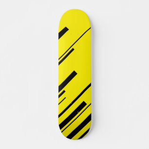 Diagonalen in Gelb und Schwarz Skateboard