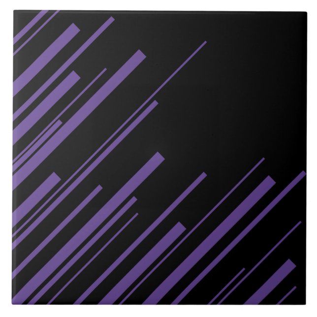 Diagonalen in Lila und schwarz Fliese (Vorderseite)
