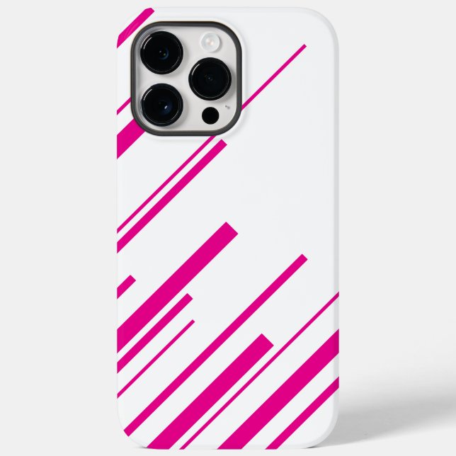 Diagonalen in Magenta und Weiß Case-Mate iPhone Hülle (Rückseite)