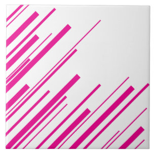 Diagonalen in Magenta und Weiß Fliese