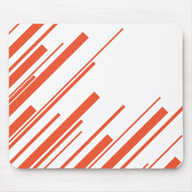 Diagonalen in Orange und Weiß Mousepad (Vorne)