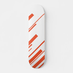 Diagonalen in Orange und Weiß Skateboard