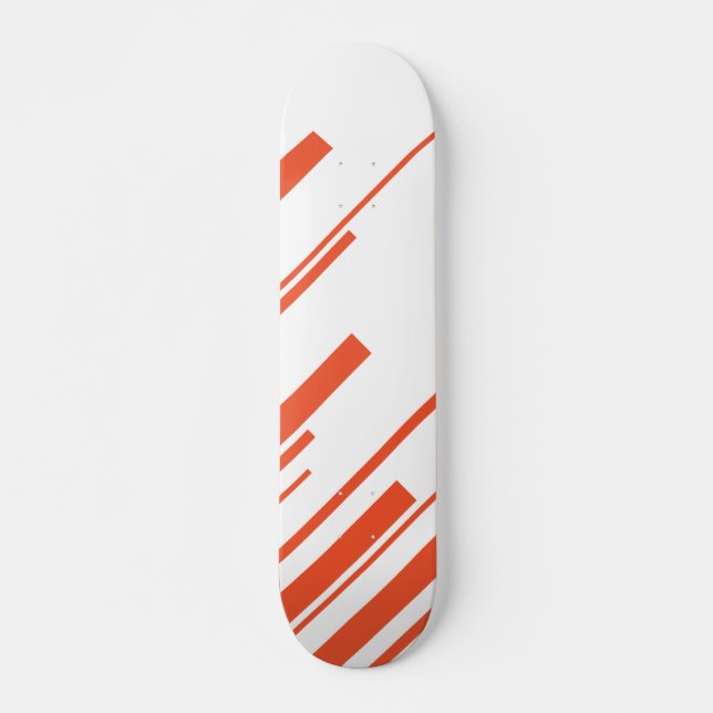 Diagonalen in Orange und Weiß Skateboard (Vorne)