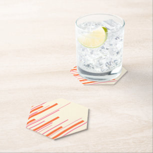 Diagonalen - Pink, Orange und Creme Untersetzer