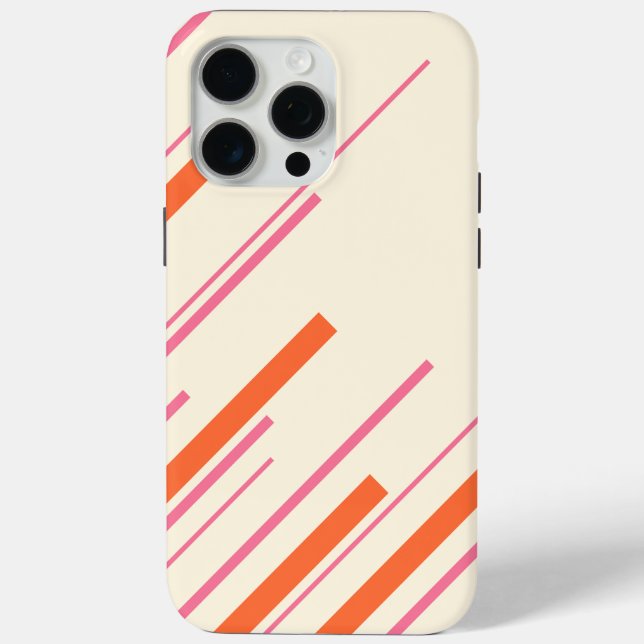 Diagonalen - Rosa, Orange und Creme Case-Mate iPhone Hülle (Rückseite)