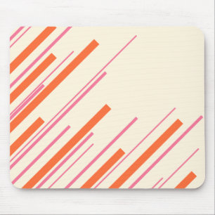 Diagonalen - Rosa, Orange und Creme Mousepad