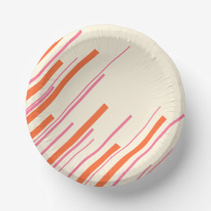Diagonalen - Rosa, Orange und Creme Pappteller