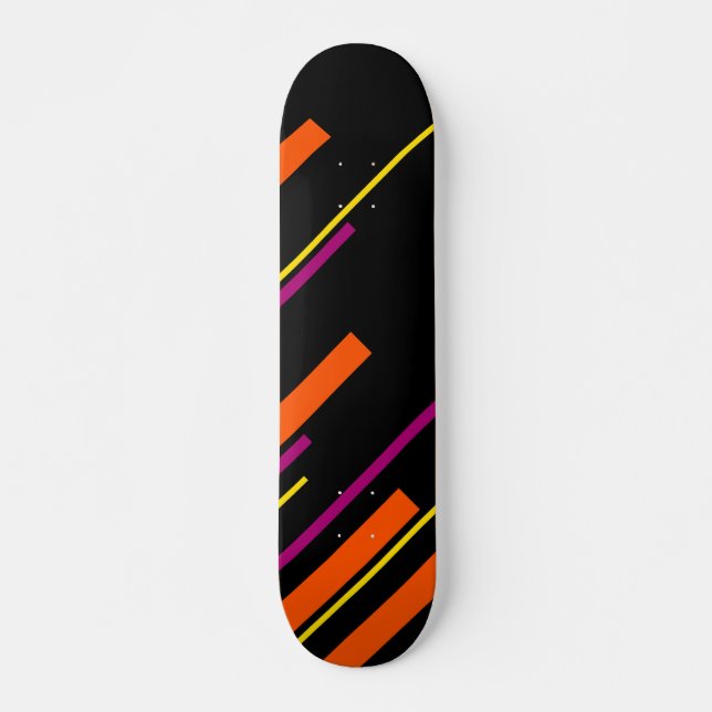 Diagonalen - schwarz, rosa, orange und gelb skateboard (Vorne)