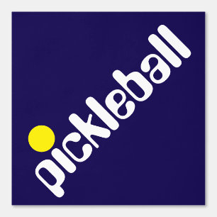 Diagonaler Cooler weißer PICKLEBALL auf der Marine Tapete