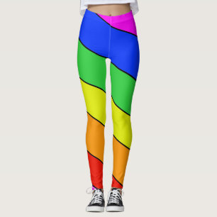 Diagonaler Raibow of Bright Colors in Leggings