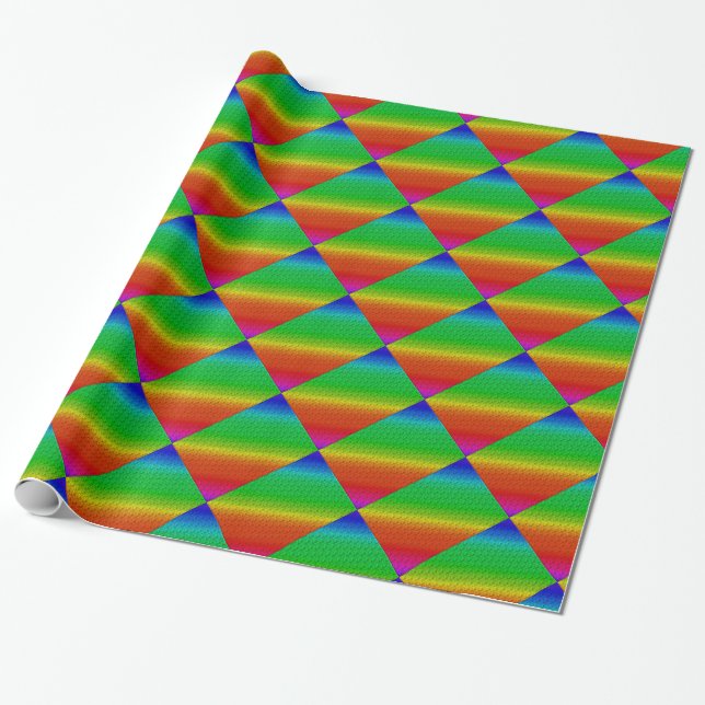 Diagonaler Regenbogen rot bis grün Geschenkpapier (Ungerollt)