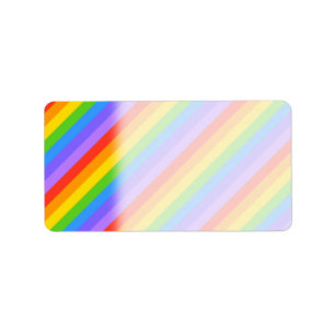 Diagonaler Regenbogen Stripes Muster Adressaufkleber