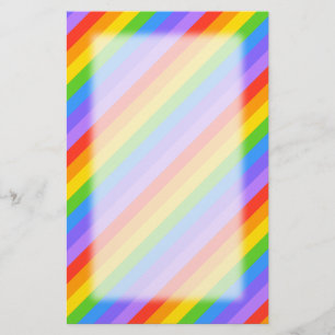 Diagonaler Regenbogen Stripes Muster Briefpapier