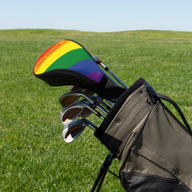 Diagonaler Regenbogen Stripter Individuelle Name Golf Headcover (In SItu)