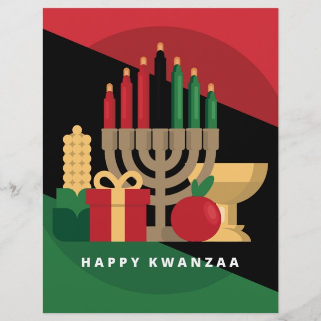 diagonaler Streifen Happy Kwanzaa (Vorderseite)