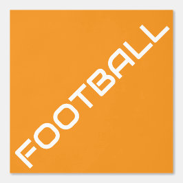 Diagonaler weißer FOOTBALL-Text auf hellorangefarb Tapete