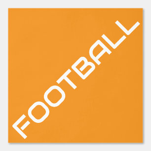 Diagonaler weißer FOOTBALL-Text auf hellorangefarb Tapete