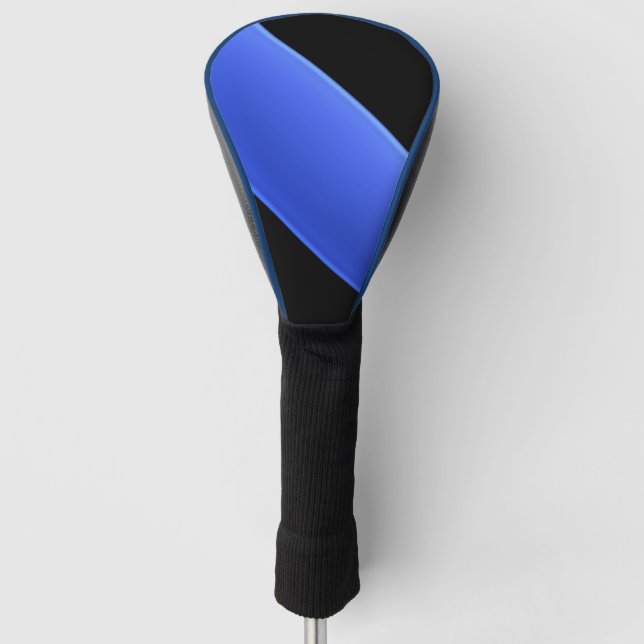 Diagonales dünnes Blue Line Golf Headcover (Vorderseite)