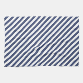 Diagonales Muster aus navyblauen und weißen Streif Geschirrtuch