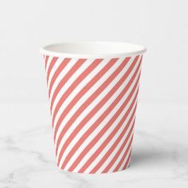 Diagonales Muster aus rosa und weißen Streifen Pappbecher