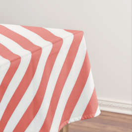Diagonales Muster aus rosa und weißen Streifen Tischdecke