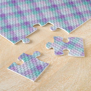 Diagonales Pastellfarbton Karo Puzzle