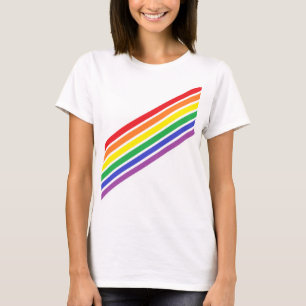 Diagonales Regenbogen-Shirt T-Shirt