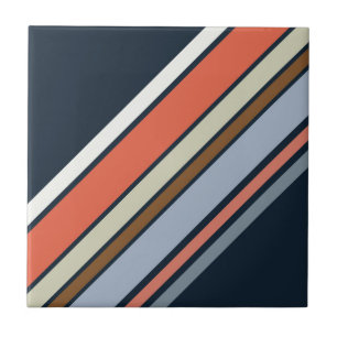 Diagonales Retro-Streifen-Design Fliese
