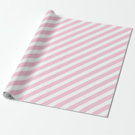 Diagonales weißes und rosa Streifenmuster Geschenkpapier
