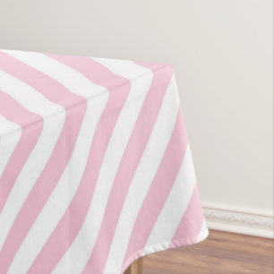 Diagonales weißes und rosa Streifenmuster Tischdecke