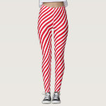 Diagonales Zuckerstange-Streifen-Muster Leggings<br><div class="desc">Erhellen Sie herauf Ihren Feiertag mit diesen niedlichen roten und weißen Süßigkeitsstreifen-Muster-Leggings. Weihnachten, Pfefferminz, Zuckerstange. Diagonale Streifen.</div>