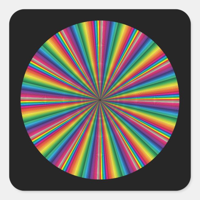 Diagonalfarben Quadratischer Aufkleber (Vorderseite)