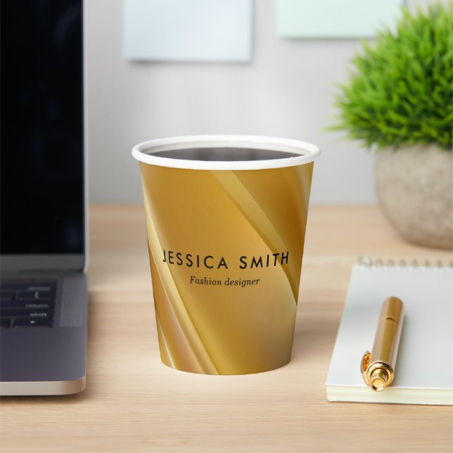 Diagonallinien mit Goldgradienten Pappbecher (InSitu)