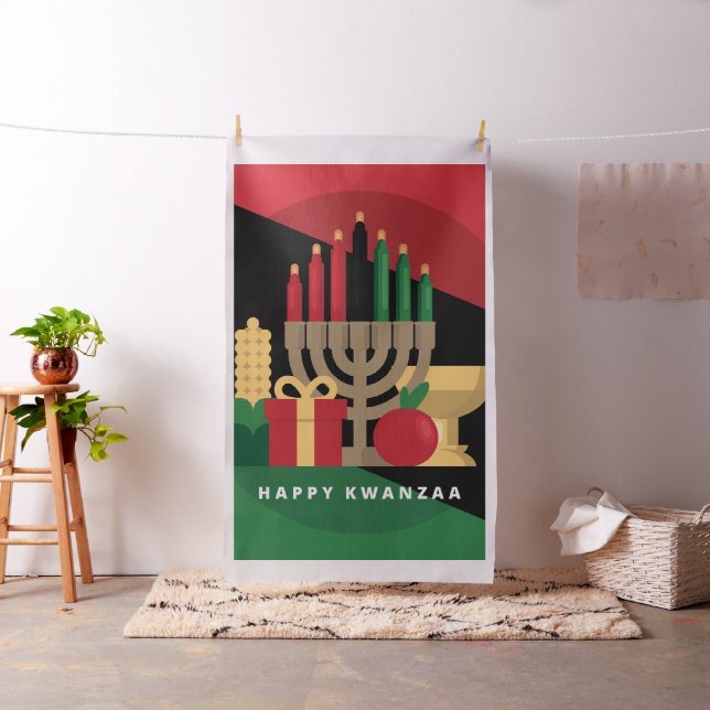 Diagonalstreifen Happy Kwanzaa Stoff (Beispiel)