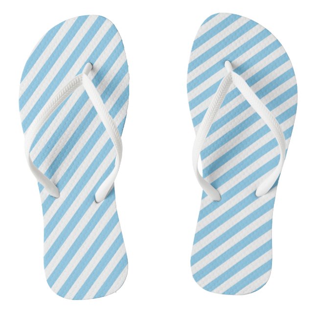 Diagonalstreifen in blau und weiß flip flops (Fußbett)