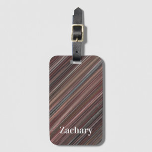 Diagonalstreifen, schwarz, braun und weiß gepäckanhänger