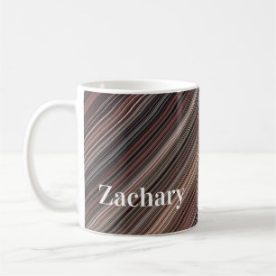 Diagonalstreifen, schwarz, braun und weiß kaffeetasse