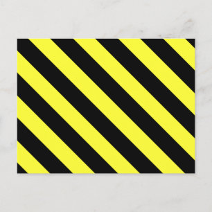 Diagonalstreifen schwarz und gelb postkarte