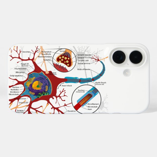 Diagram Complete Neuron Cell Nerve Nervous System  Case-Mate iPhone Hülle (Rückseite (Horizontal))