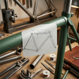 Diagramm der Fahrradrahmengeometrie  Quadratischer Aufkleber