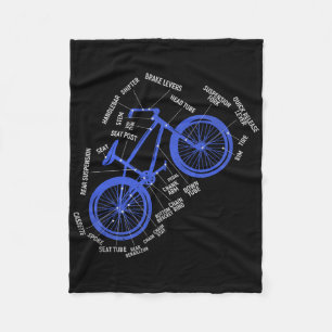 Diagramm der Fahrradteile für Mountainbiking Techn Fleecedecke