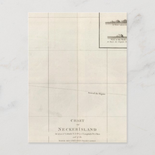 Diagramm der Insel Necker Postkarte (Vorderseite)