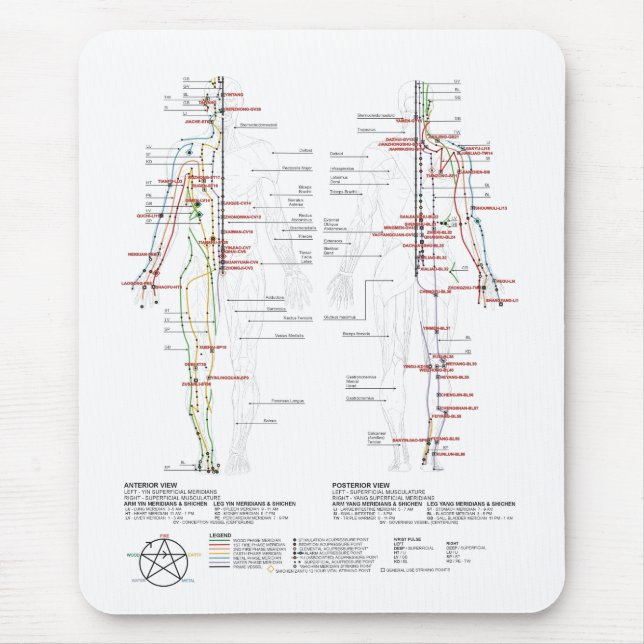 Diagramm der menschlichen Meridianer Mousepad (Vorne)