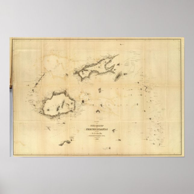 Diagramm der Viti-Gruppe oder der Fidschi-Inseln Poster (Vorne)