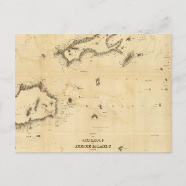 Diagramm der Viti-Gruppe oder der Fidschi-Inseln Postkarte (Vorderseite)