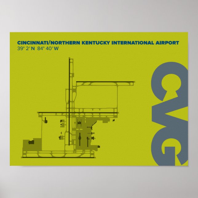 Diagramm des Cincinnati/Northern Kentucky Airport  Poster (Vorne)